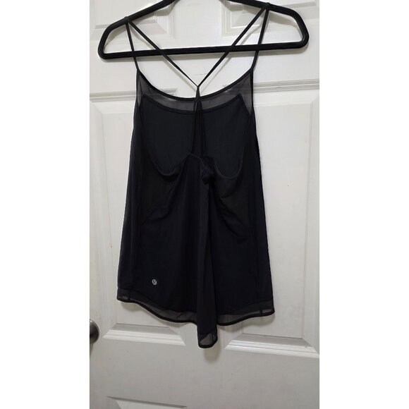 Lululemon Black Sheer-Panel Strappy Tank Top Size 4-6 - Picture 5 of 6